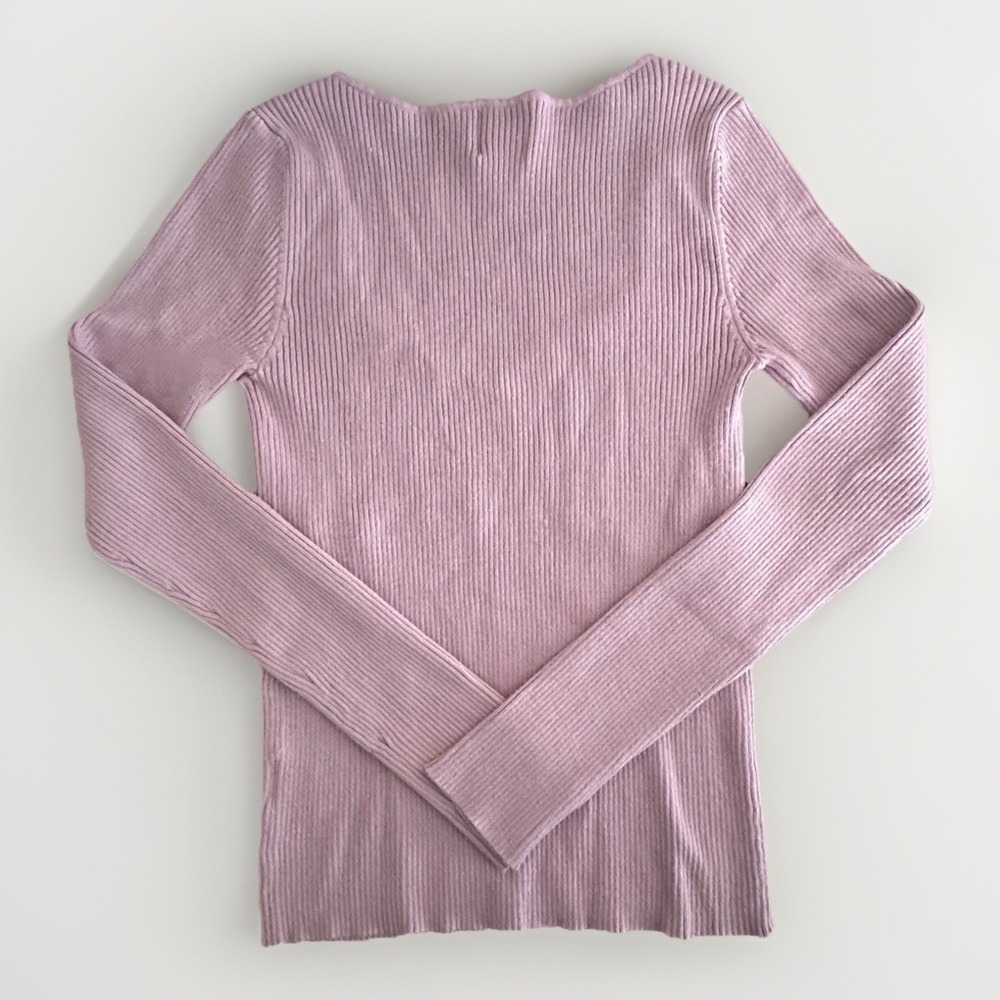 Womens Coquette Balletcore Sweater Size Medium Pink‎ Soft Girl Knit Ribbed - Picture 5 of 6